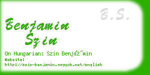 benjamin szin business card